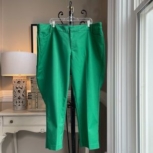 Eloquii Kady Pants Plus Size 24G Green Gina Fit Stretch Ankle Flat Front Emerald